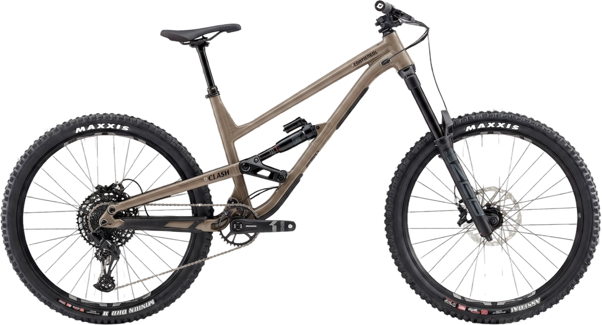 Commencal Clash Ride Dirt RockShox in sand, side view